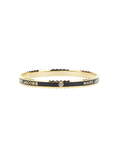 Shop Marc Jacobs "the Medallion" Bracelet With Logo In Black