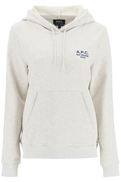 Shop Apc A.p.c. Manuela Hoodie With Embroidered Logo In Beige