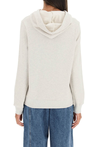 Shop Apc A.p.c. Manuela Hoodie With Embroidered Logo In Beige