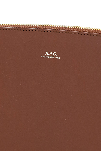 Shop Apc A.p.c. Sarah Leather Pouch In Brown
