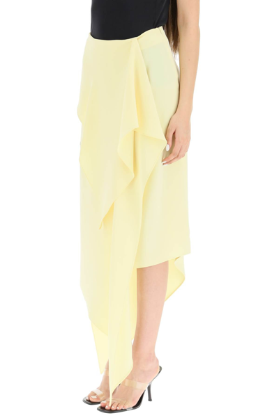 Shop A.w.a.k.e. Mode Draped Skirt With Asymmetrical Detailing In Yellow