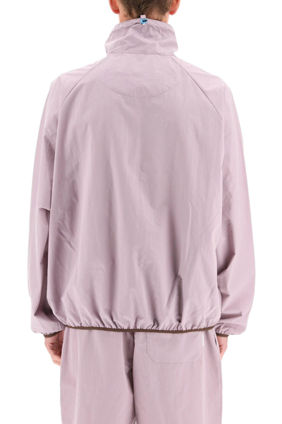 Shop Acne Studios Track Jacket With Asymmetric Zip In Multicolor