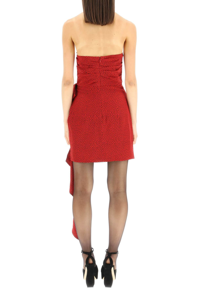 Shop Alessandra Rich Silk Mini Dress With Bow In Multicolor