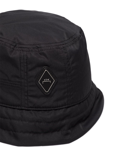 Shop A-cold-wall* Black Nylon Bucket Hat With Logo