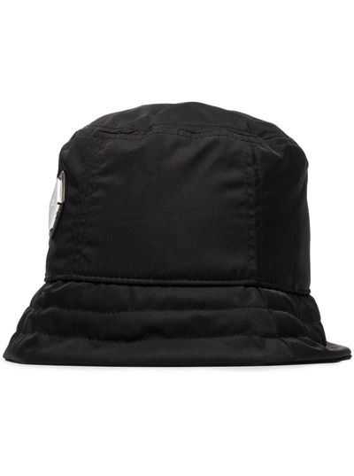 Shop A-cold-wall* Black Nylon Bucket Hat With Logo