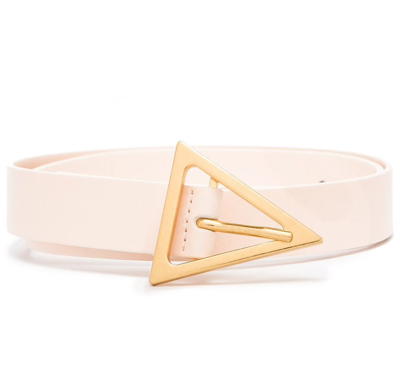 Bottega Veneta Leather Triangle Blet With Gold Finished Buckle 25mm In Pink
