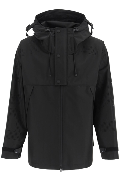 Shop Burberry Ashford Jacket With Perforated Logo In Black