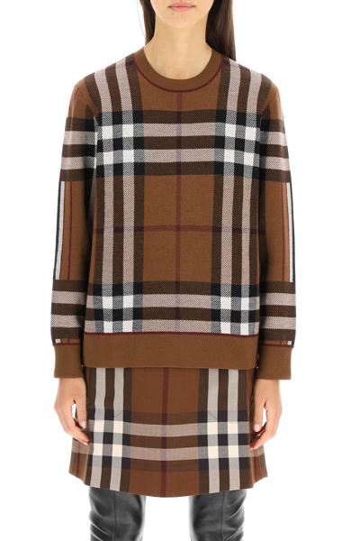 Shop Burberry Exploded Check Merino Wool Sweater In Multicolor