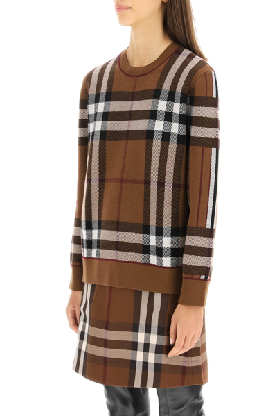 Shop Burberry Exploded Check Merino Wool Sweater In Multicolor