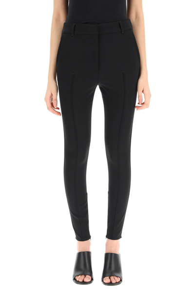 Shop Burberry Stretch Wool Trousers In Black