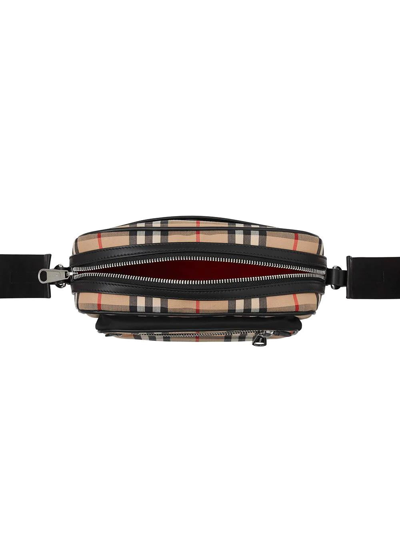 Shop Burberry Vintage Check And Leather Crossbody Bag