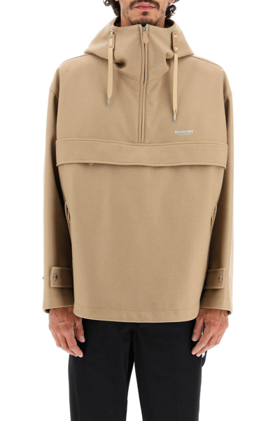 Shop Burberry Wool And Cashmere Anorak In Brown