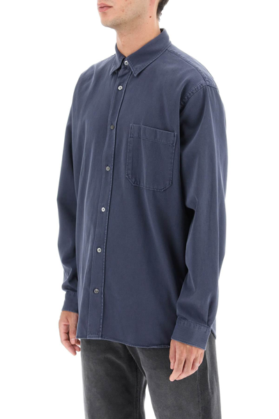 Shop Closed Cotton Twill Shirt In Blue