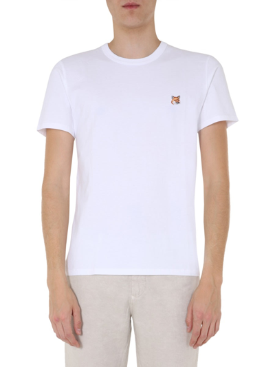 Shop Maison Kitsuné Crewneck T-shirt In White