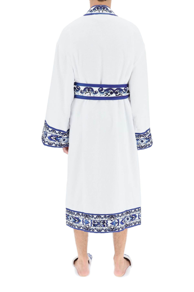 Shop Dolce & Gabbana 'blu Mediterraneo' Bathrobe In Multicolor