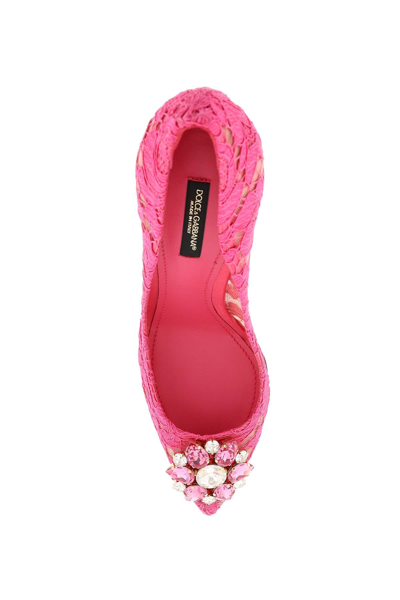 Shop Dolce & Gabbana Charmant Lace Bellucci Pumps In Fuchsia