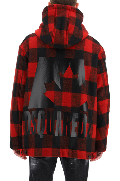 Dsquared2 Checked Single-breasted Coat In Multicolor