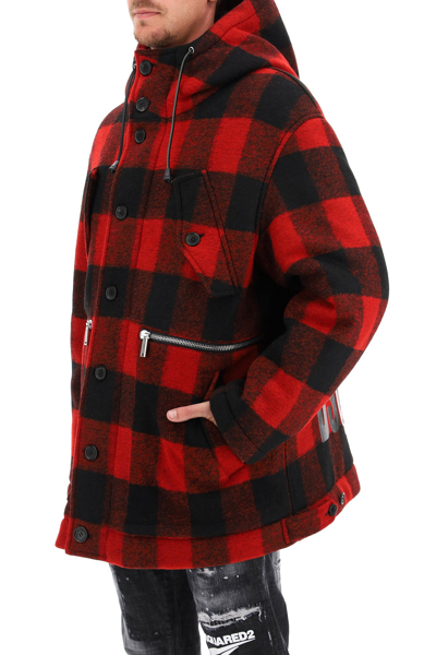 Dsquared2 Checked Single-breasted Coat In Multicolor