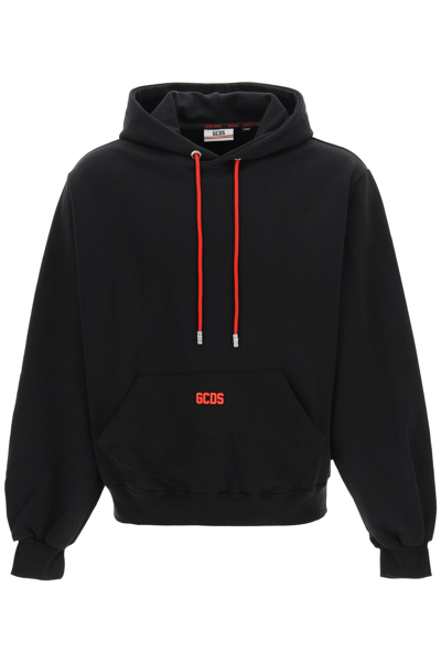 Shop Gcds Hoodie With Rubberized Micro Logo In Multicolor