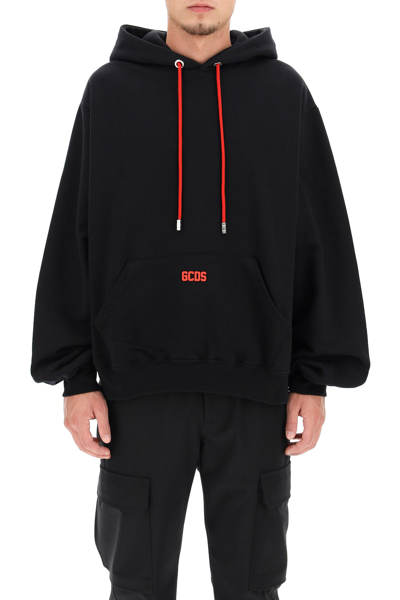 Shop Gcds Hoodie With Rubberized Micro Logo In Multicolor