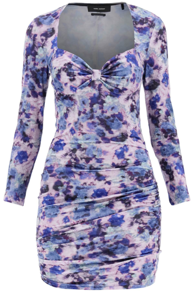 Shop Isabel Marant 'goji' Floral Velvet Dress In Purple