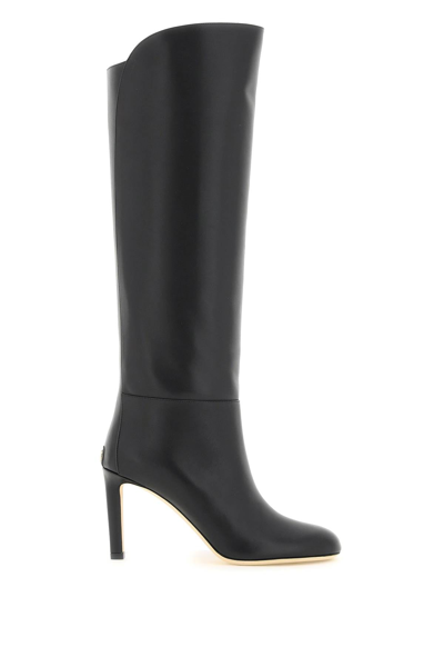 Shop Jimmy Choo Karter 85 Leather Boots In Black