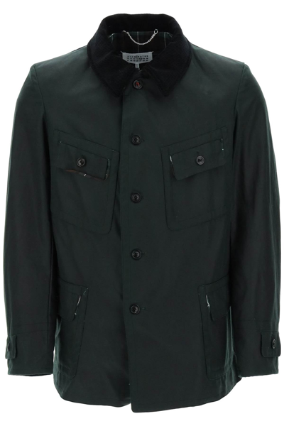 Shop Maison Margiela Waxed Utility Jacket In Green