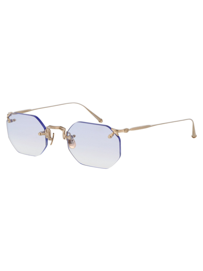 Shop Matsuda Sunglasses In Brushed Gold Cafe Blu Gradient