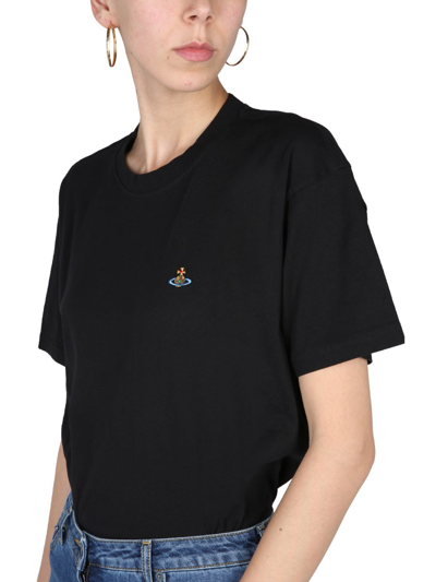 Shop Vivienne Westwood Orb T-shirt With Logo In Black