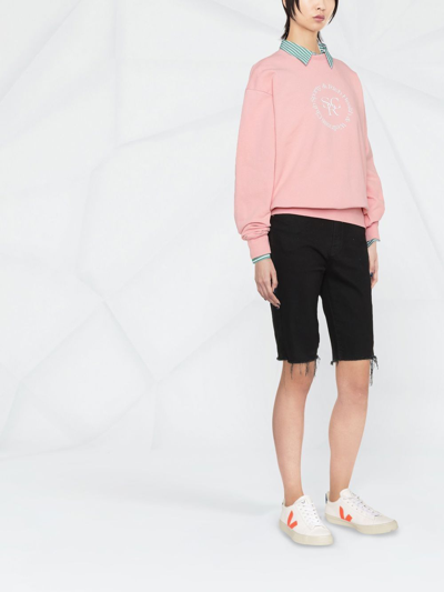 Shop Sporty And Rich Sporty & Rich Embroidered-logo Sweatshirt In Pink