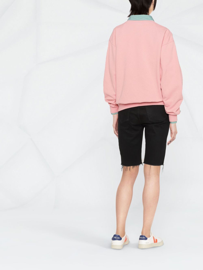 Shop Sporty And Rich Sporty & Rich Embroidered-logo Sweatshirt In Pink