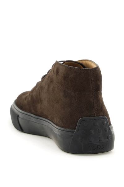 Shop Tod's Suede Lace-up Boots In Brown
