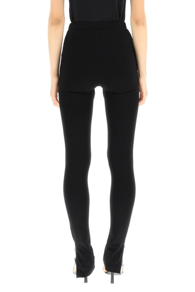 Shop Totême Toteme Leggings With Zip Cuffs In Black