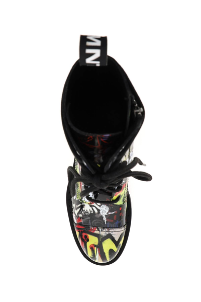 Shop Vetements Graffiti Lace-up Boots In Multicolor
