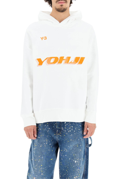 Shop Y-3 Gfx Oversized Hoodie In White