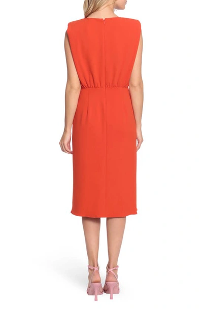 Shop Donna Morgan Front Slit Mini Dress In Aurora Red