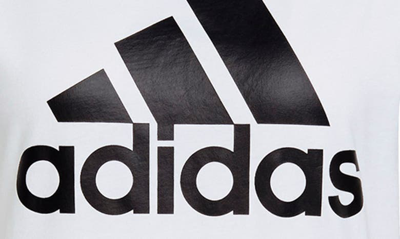 Shop Adidas Originals Logo Print Cotton T-shirt In White/ Black