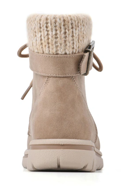 Cliffs By White Mountain Hearty Knit Collar Lace-up Boot In Natural/ Fabric/ Sweat