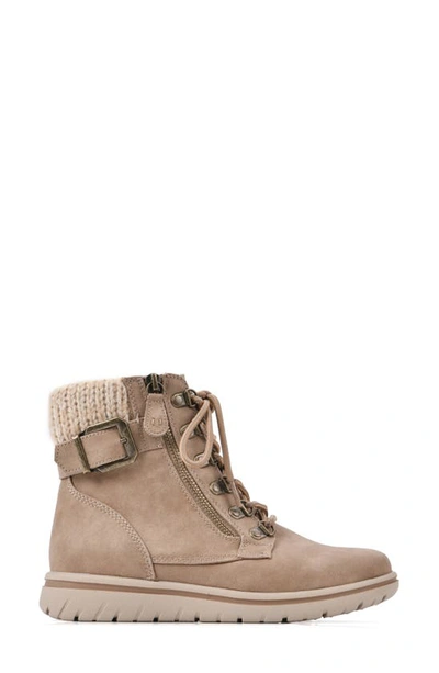 Cliffs By White Mountain Hearty Knit Collar Lace-up Boot In Natural/ Fabric/ Sweat