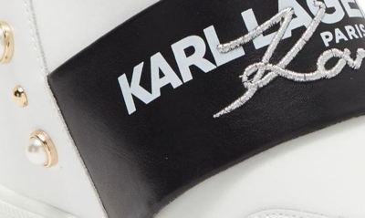 Shop Karl Lagerfeld Charsi Wedge Sneaker In Bright White/ Black