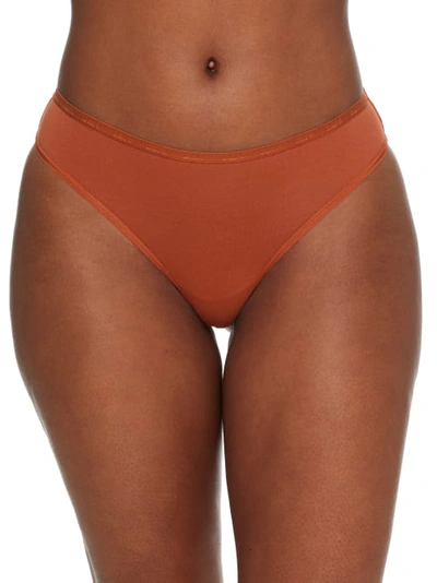 Shop Bare The Easy Everyday Cotton Thong In Cinnamon