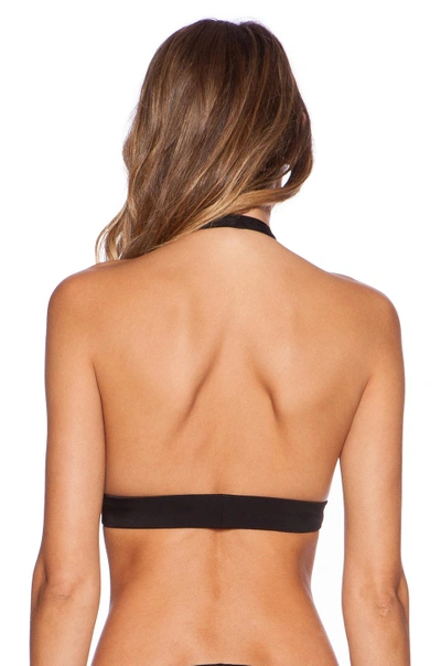 Shop Norma Kamali Cross Halter Bikini Top In Black