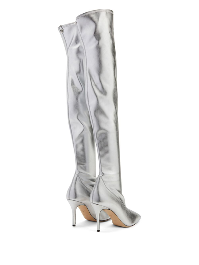 Shop Giuseppe Zanotti Felicity 90mm Over-the-knee Boots In Silver