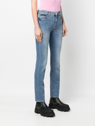 Shop Philipp Plein Mid-rise Slim-cut Jeans In Blue