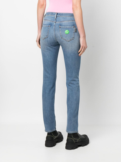 Shop Philipp Plein Mid-rise Slim-cut Jeans In Blue