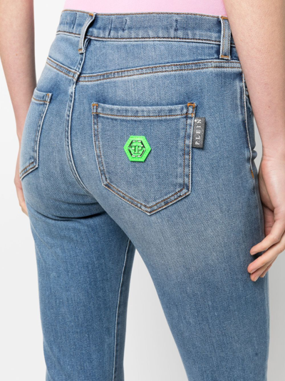 Philipp Plein Mid-rise Slim-cut Jeans In Blue