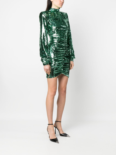 Philipp Plein Sequin-embellished Dress In Green