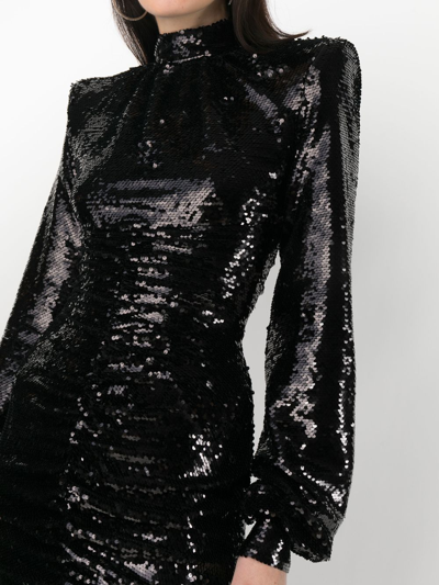Shop Philipp Plein Sequin-embellished Dress In Black
