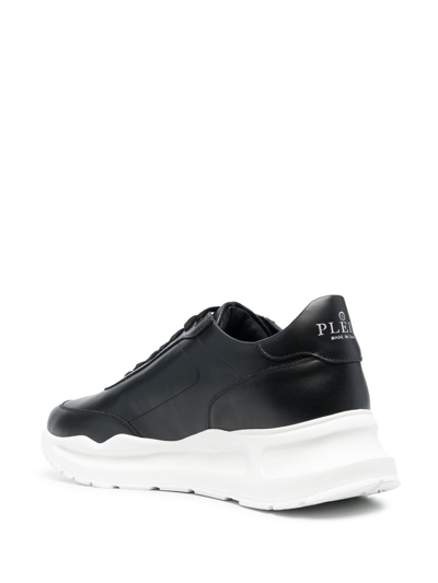 Shop Philipp Plein Runner Leather Low-top Sneakers In Black