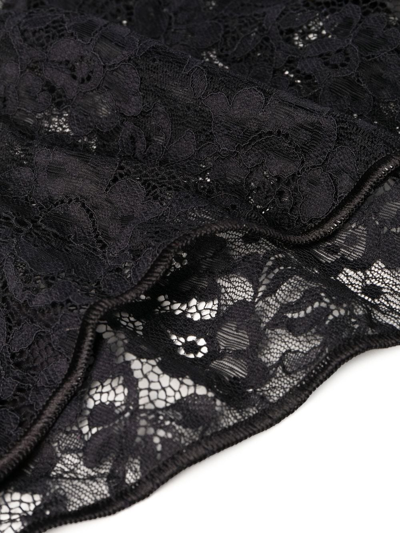 Shop Oseree Floral-lace High Waisted Briefs In Black